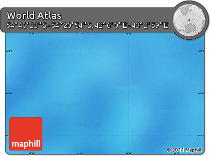 Physical Map of the Area around 54° 33' 39" S, 42° 34' 30" E