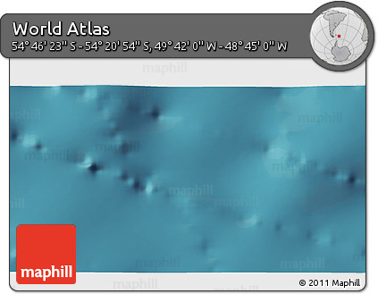 Satellite 3D Map of the Area around 54° 33' 39" S, 49° 13' 30" W