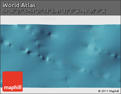 Satellite 3D Map of the Area around 54° 33' 39" S, 49° 13' 30" W