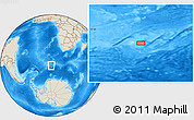 Shaded Relief Location Map of the area around 54° 33' 39" S, 4° 19' 30" E