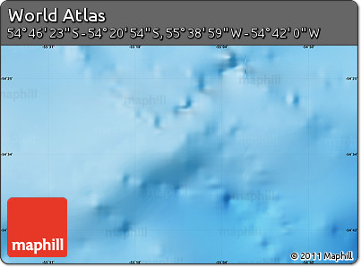 Physical Map of the Area around 54° 33' 39" S, 55° 10' 29" W