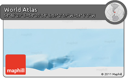 Physical Panoramic Map of the Area around 54° 33' 39" S, 58° 34' 30" W