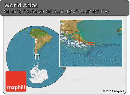 Satellite Location Map of the Area around 54° 33' 39" S, 66° 13' 29" W