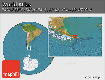 Satellite Location Map of the Area around 54° 33' 39" S, 66° 13' 29" W