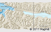 Shaded Relief 3D Map of the area around 54° 33' 39" S, 68° 46' 30" W