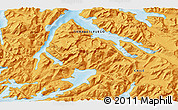 Political 3D Map of the area around 54° 33' 39" S, 70° 28' 29" W