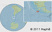 Savanna Style Location Map of the area around 54° 33' 39" S, 72° 10' 30" W, hill shading