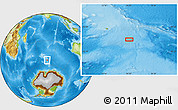 Physical Location Map of the area around 54° 33' 39" S, 76° 34' 29" E