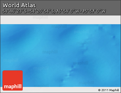 Physical 3D Map of the Area around 54° 33' 39" S, 76° 25' 30" W