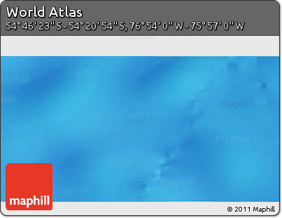 Physical 3D Map of the Area around 54° 33' 39" S, 76° 25' 30" W