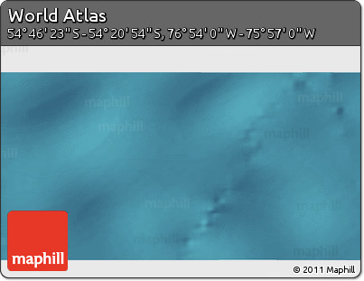 Satellite 3D Map of the Area around 54° 33' 39" S, 76° 25' 30" W