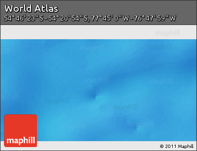 Physical 3D Map of the Area around 54° 33' 39" S, 77° 16' 30" W