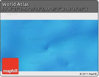 Physical 3D Map of the Area around 54° 33' 39" S, 77° 16' 30" W