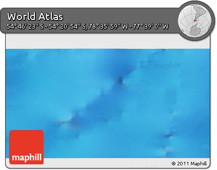 Physical 3D Map of the Area around 54° 33' 39" S, 78° 7' 30" W