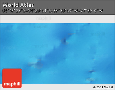 Physical 3D Map of the Area around 54° 33' 39" S, 78° 7' 30" W