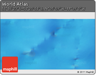 Physical 3D Map of the Area around 54° 33' 39" S, 78° 7' 30" W