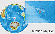 Physical Location Map of the area around 54° 33' 39" S, 80° 49' 29" E