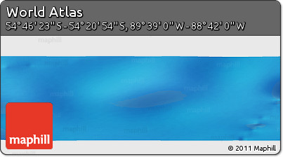 Physical Panoramic Map of the Area around 54° 33' 39" S, 89° 10' 30" W