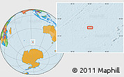 Political Location Map of the area around 54° 33' 39" S, 93° 34' 29" E