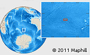 Shaded Relief Location Map of the area around 54° 33' 39" S, 93° 34' 29" E