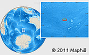 Shaded Relief Location Map of the area around 54° 33' 39" S, 96° 58' 29" E
