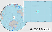 Gray Location Map of the area around 54° 33' 39" S, 97° 49' 29" E