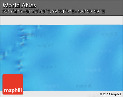 Physical 3D Map of the Area around 54° 56' 24" S, 100° 22' 30" E