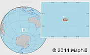 Gray Location Map of the area around 54° 56' 24" S, 101° 13' 29" E