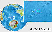 Physical Location Map of the area around 54° 56' 24" S, 101° 13' 29" E