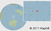 Savanna Style Location Map of the area around 54° 56' 24" S, 101° 13' 29" E, hill shading