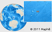 Shaded Relief Location Map of the area around 54° 56' 24" S, 101° 13' 29" E