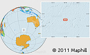 Political Location Map of the area around 54° 56' 24" S, 105° 28' 29" E
