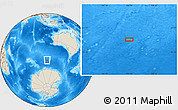 Shaded Relief Location Map of the area around 54° 56' 24" S, 105° 28' 29" E