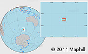 Gray Location Map of the area around 54° 56' 24" S, 106° 19' 29" E