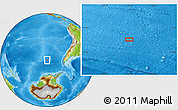 Physical Location Map of the area around 54° 56' 24" S, 106° 10' 30" W
