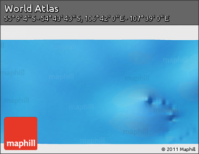 Physical 3D Map of the Area around 54° 56' 24" S, 107° 10' 30" E