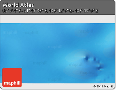 Physical 3D Map of the Area around 54° 56' 24" S, 107° 10' 30" E