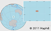 Gray Location Map of the area around 54° 56' 24" S, 107° 10' 30" E