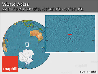 Satellite Location Map of the Area around 54° 56' 24" S, 107° 10' 30" E