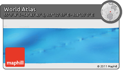 Physical Panoramic Map of the Area around 54° 56' 24" S, 108° 1' 30" E