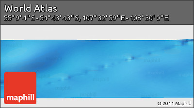 Physical Panoramic Map of the Area around 54° 56' 24" S, 108° 1' 30" E