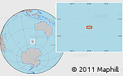 Gray Location Map of the area around 54° 56' 24" S, 109° 43' 29" E