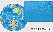 Physical Location Map of the area around 54° 56' 24" S, 118° 13' 29" E
