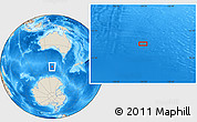 Shaded Relief Location Map of the area around 54° 56' 24" S, 129° 16' 30" E