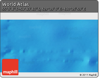 Shaded Relief 3D Map of the Area around 54° 56' 24" S, 130° 7' 30" E