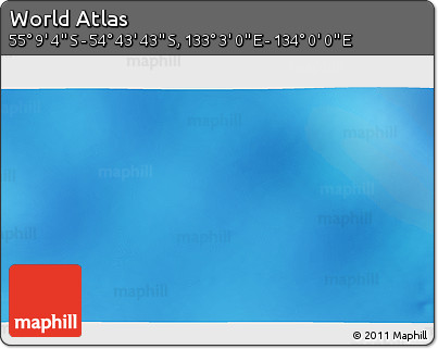 Physical 3D Map of the Area around 54° 56' 24" S, 133° 31' 30" E