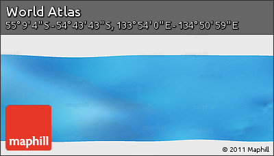 Physical Panoramic Map of the Area around 54° 56' 24" S, 134° 22' 30" E