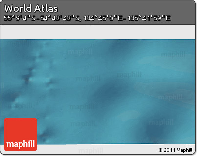 Satellite 3D Map of the Area around 54° 56' 24" S, 135° 13' 29" E