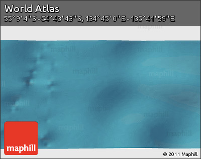 Satellite 3D Map of the Area around 54° 56' 24" S, 135° 13' 29" E