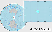 Gray Location Map of the area around 54° 56' 24" S, 136° 4' 29" E